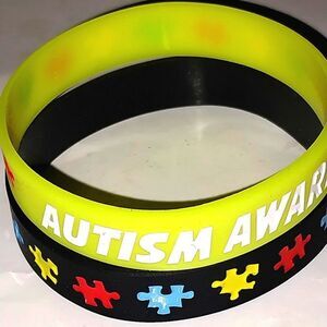 Puzzle Piece Autism Awareness Bracelets 2 pack set For Adults And Kids